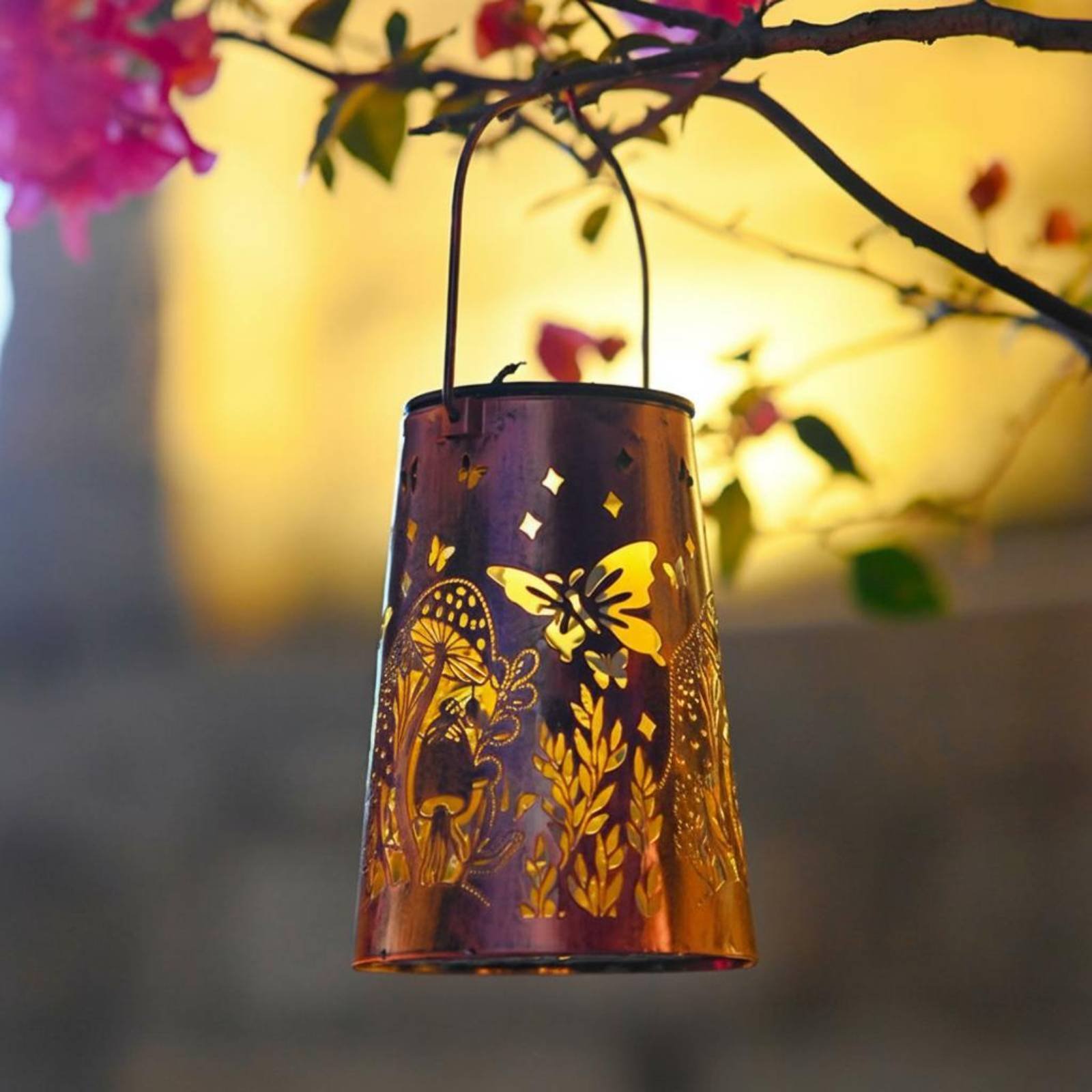 Garden Lighting Decor - Çiçek Bahçesi Fener Desenli Bahçe Aydınlatıcısı