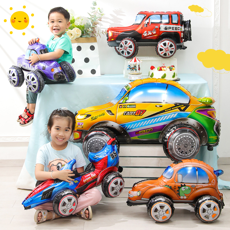 Lighting Mcqueen Birthday Decor - 3D Karikatür Araba Folyo Balon Buggy