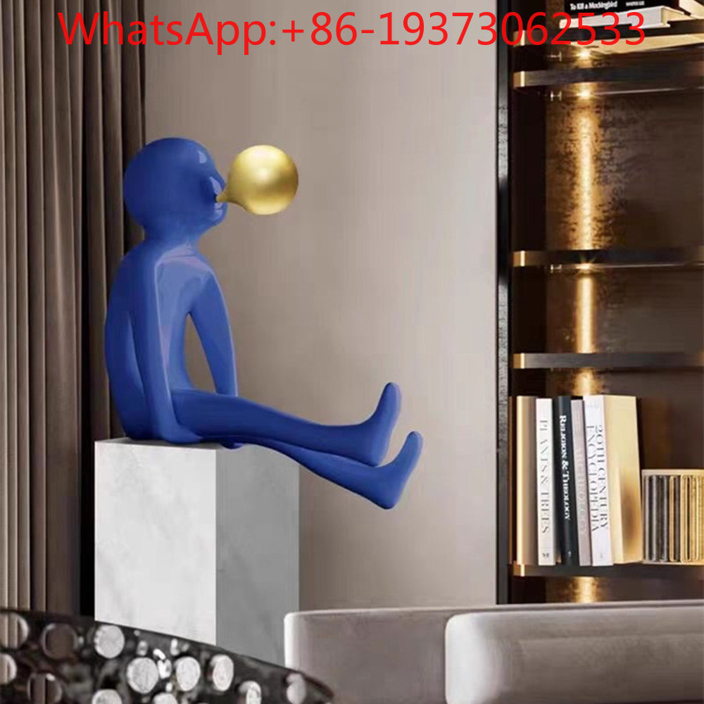 Decor Lighting & Decor Fires - Giriş Figürü Baloncuk Üfleyen Heykel Karikatür