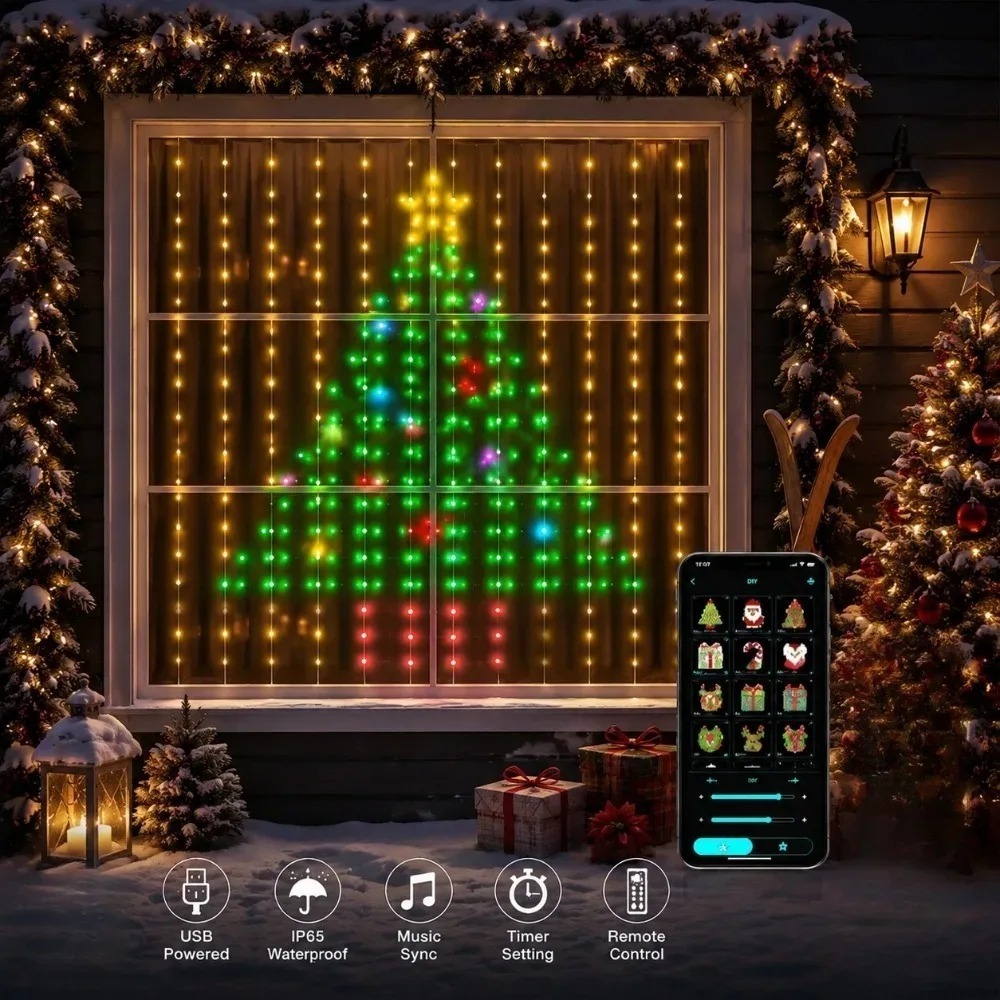 Lighting Decor Home - LED Piksel Perde Işıkları Bluetooth APP