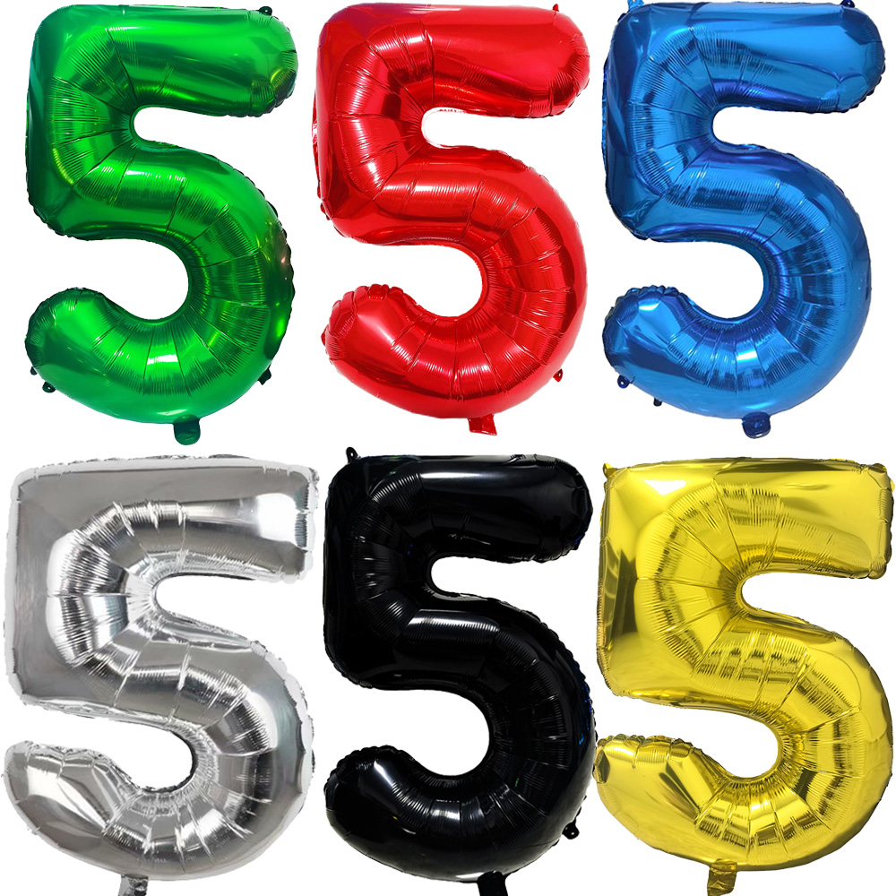 Lighting Mcqueen Birthday Decor - Çok Renkli Büyük Sayılar 5 Balon