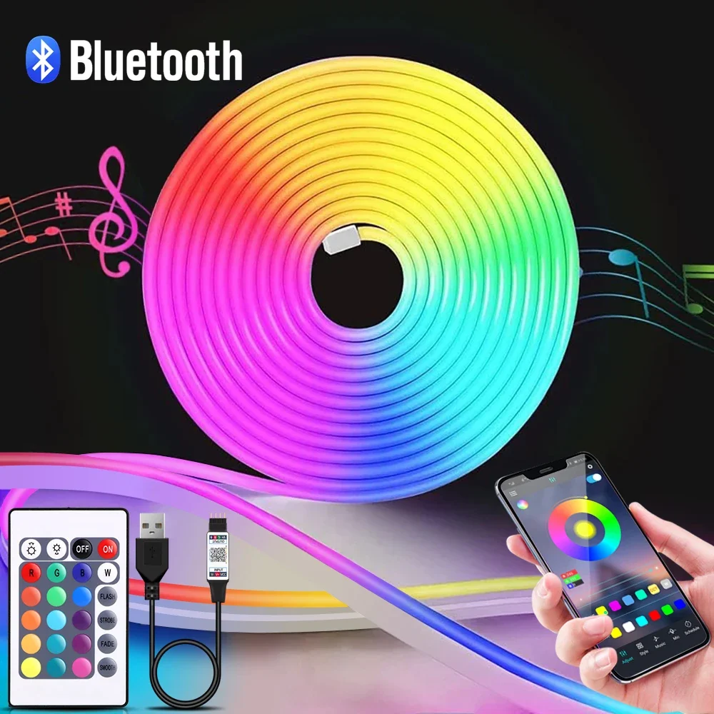 Lighting Decor Home - 1-5m RGB LED Neon Şerit Işık