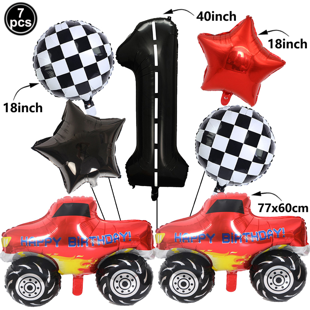 1 takım Canavar Kamyon Balonla - Lighting Mcqueen Birthday Decor incelemesi ve fiyatı
