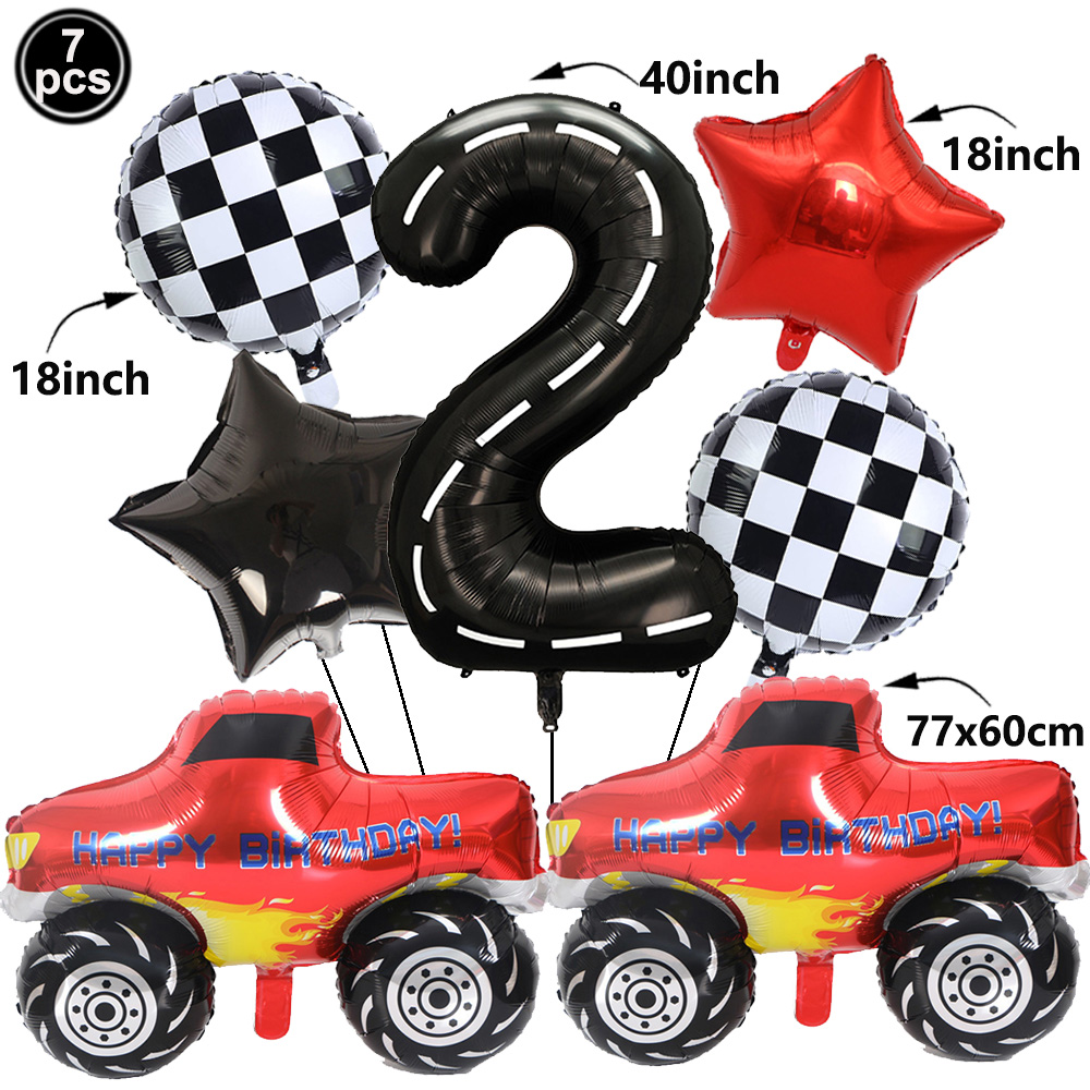 1 takım Canavar Kamyon Balonla - Lighting Mcqueen Birthday Decor incelemesi ve fiyatı