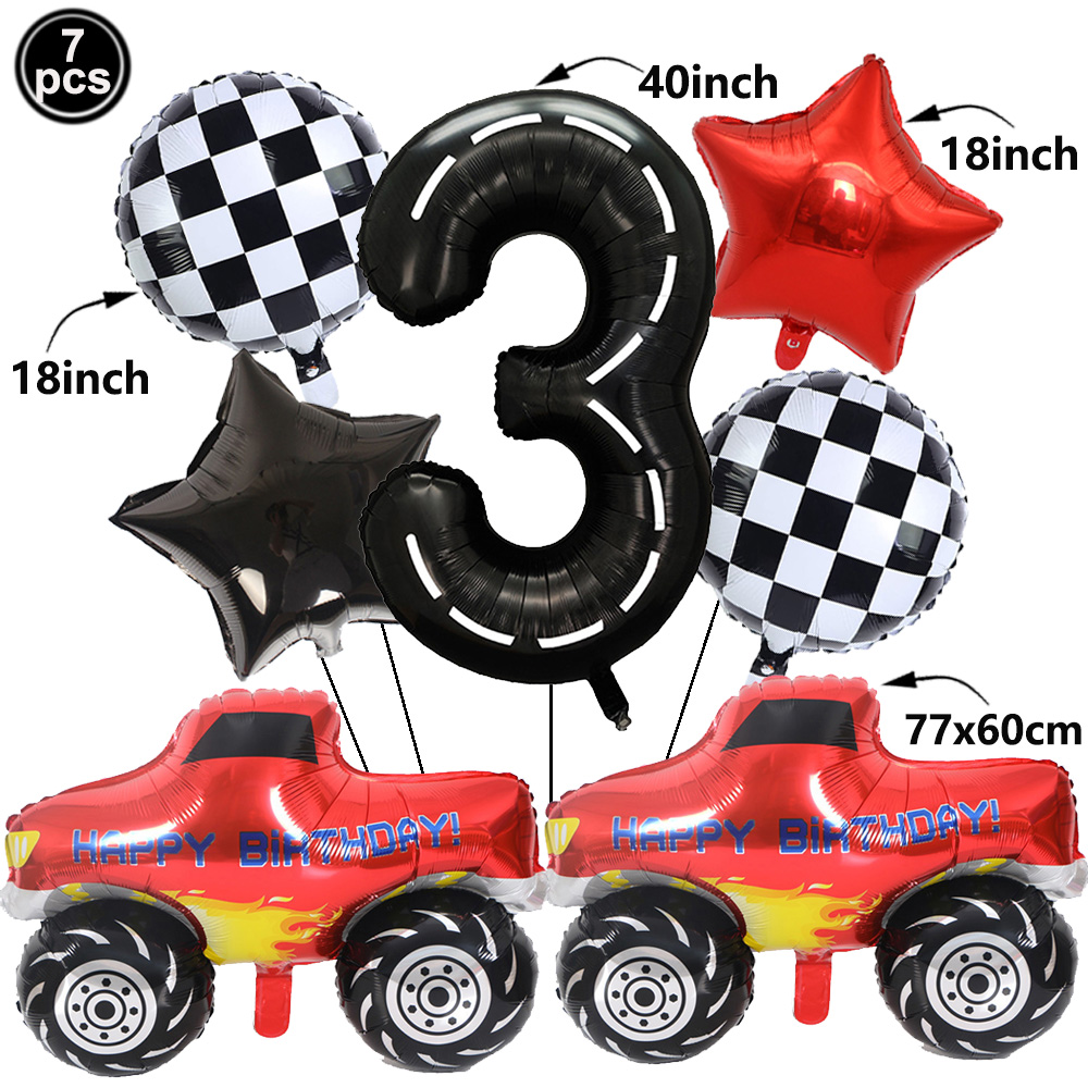 1 takım Canavar Kamyon Balonla - Lighting Mcqueen Birthday Decor incelemesi ve fiyatı
