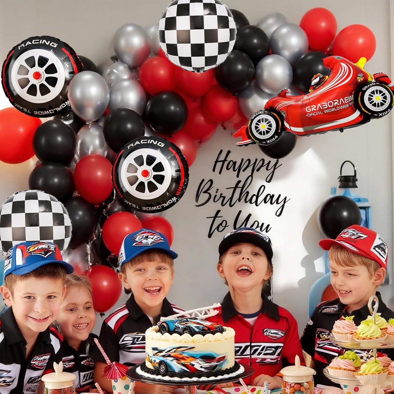 Yarış Arabası Kareli Tekerlek  - Lighting Mcqueen Birthday Decor incelemesi ve fiyatı