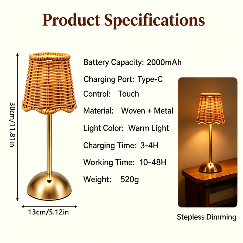 Bohem Dokuma Rattan Sanat Masa - Lighting Decor Home incelemesi ve fiyatı