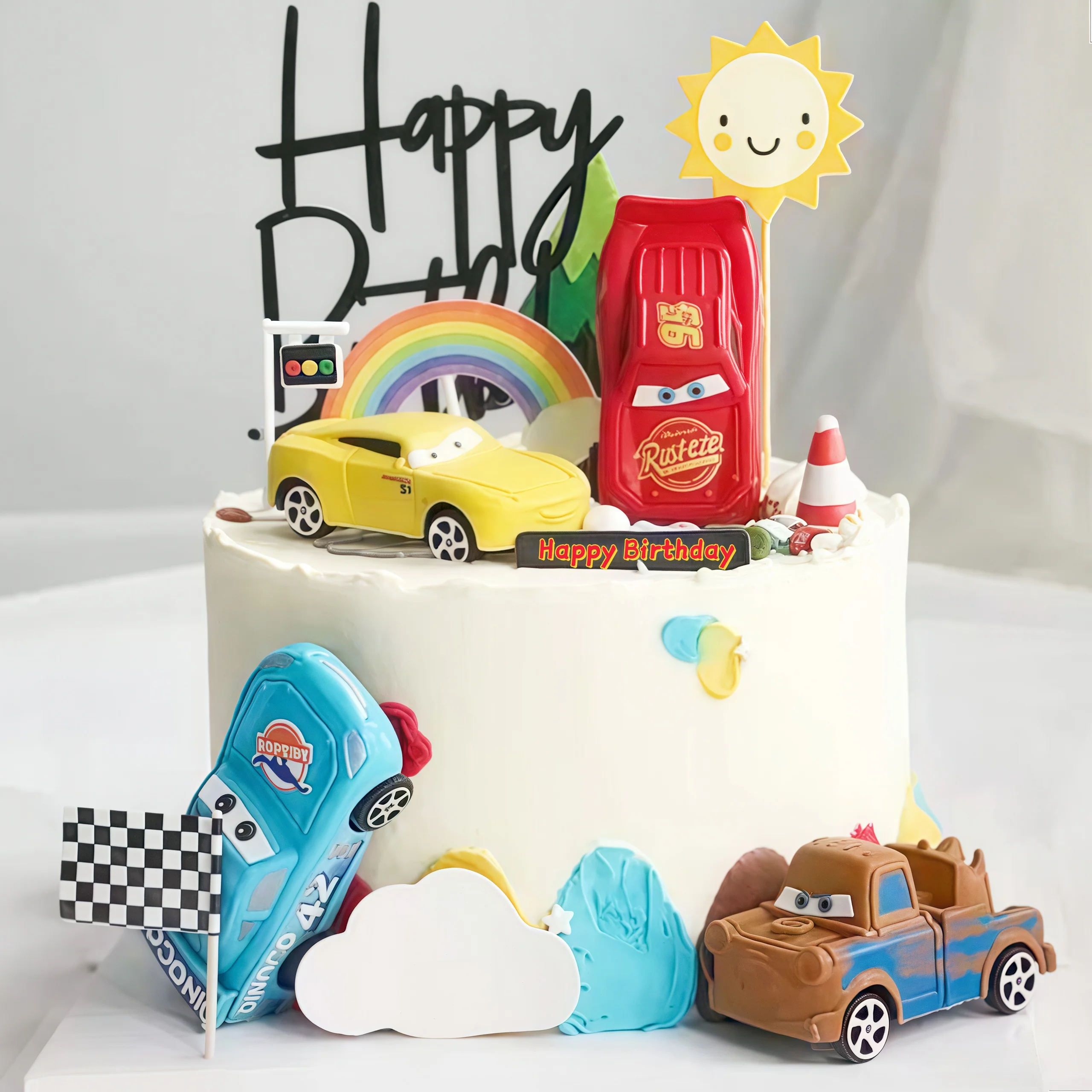 4 adet Yıldırım Arabalar Mutlu - Lighting Mcqueen Birthday Decor incelemesi ve fiyatı