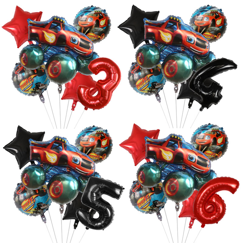 1 takım Blaze Canavar Folyo Ba - Lighting Mcqueen Birthday Decor incelemesi ve fiyatı