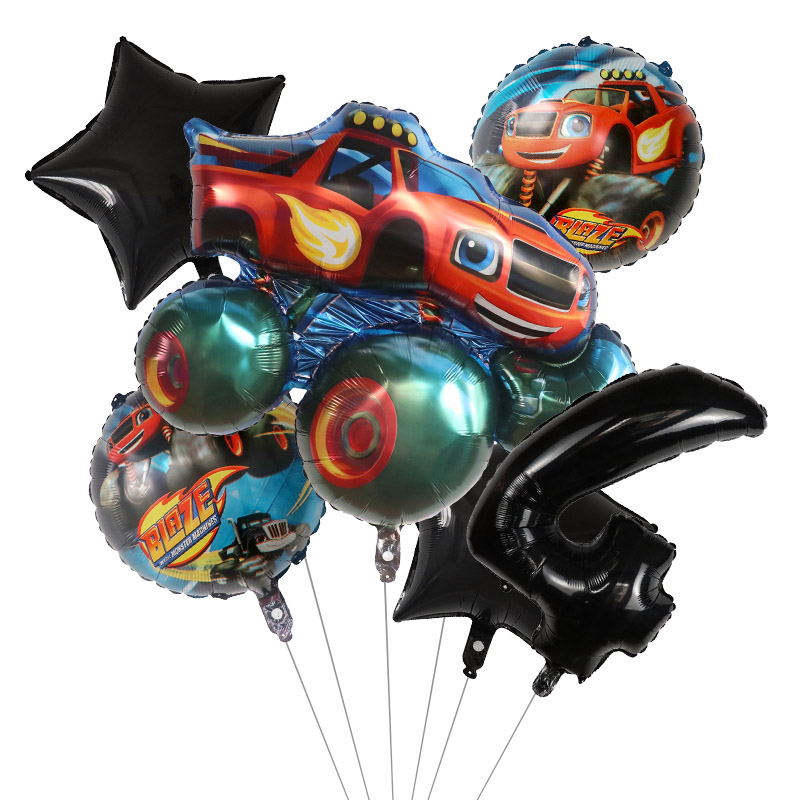 1 takım Blaze Canavar Folyo Ba - Lighting Mcqueen Birthday Decor incelemesi ve fiyatı