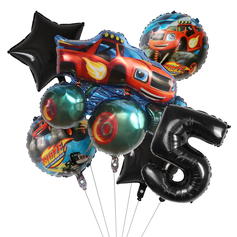 1 takım Blaze Canavar Folyo Ba - Lighting Mcqueen Birthday Decor incelemesi ve fiyatı