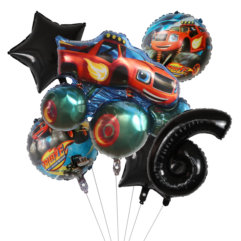 1 takım Blaze Canavar Folyo Ba - Lighting Mcqueen Birthday Decor incelemesi ve fiyatı