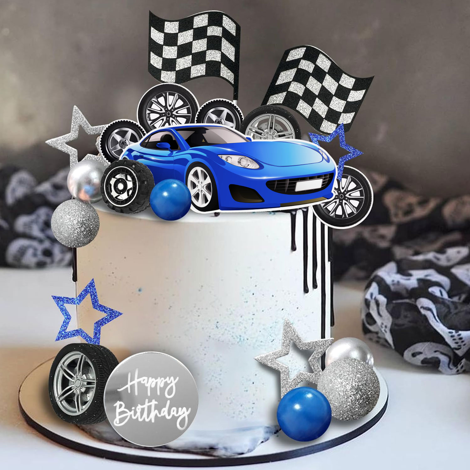 28 adet Mavi Yarış Direksiyonu - Lighting Mcqueen Birthday Decor incelemesi ve fiyatı