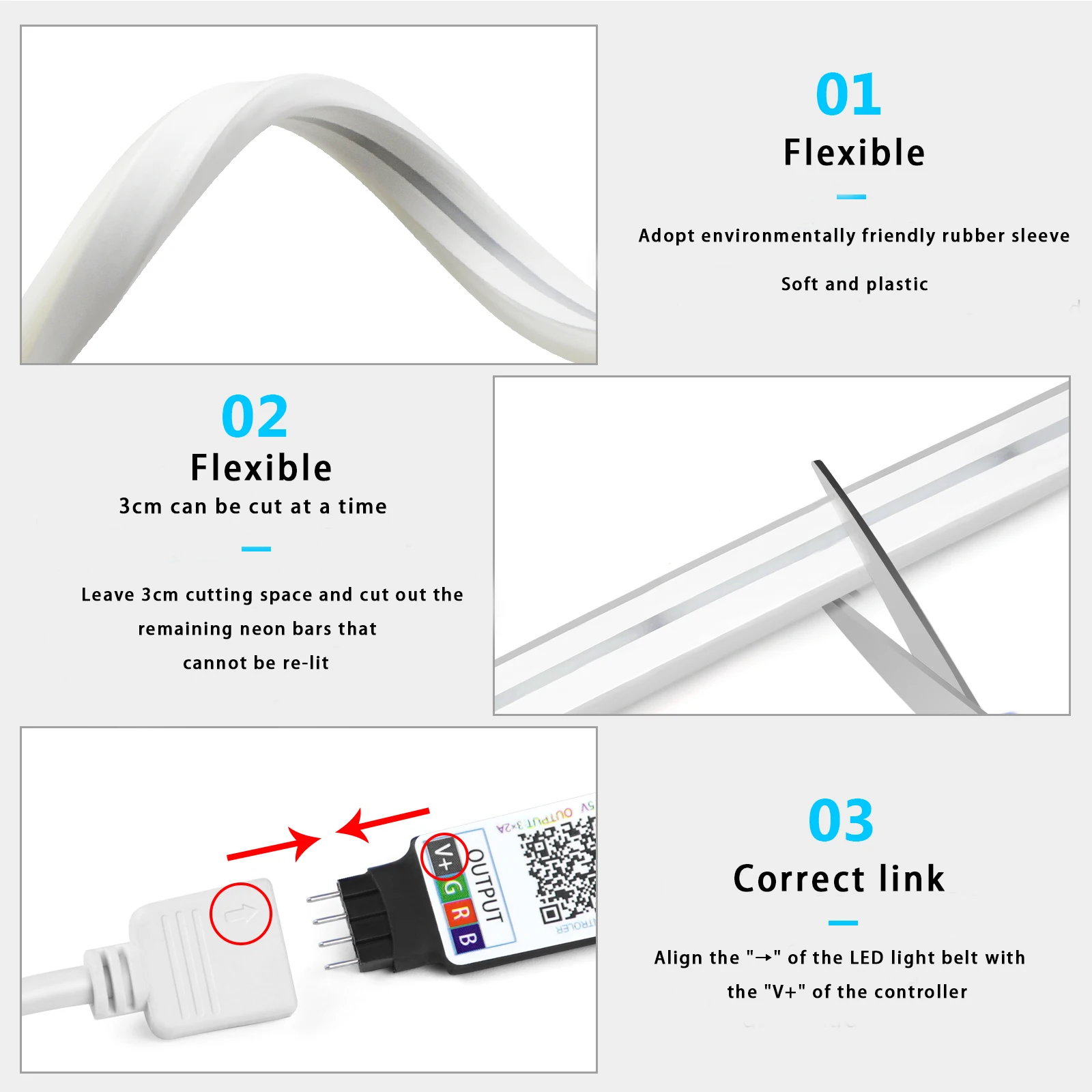 1-5m RGB LED Neon Şerit Işık 5 - Lighting Decor Home incelemesi ve fiyatı